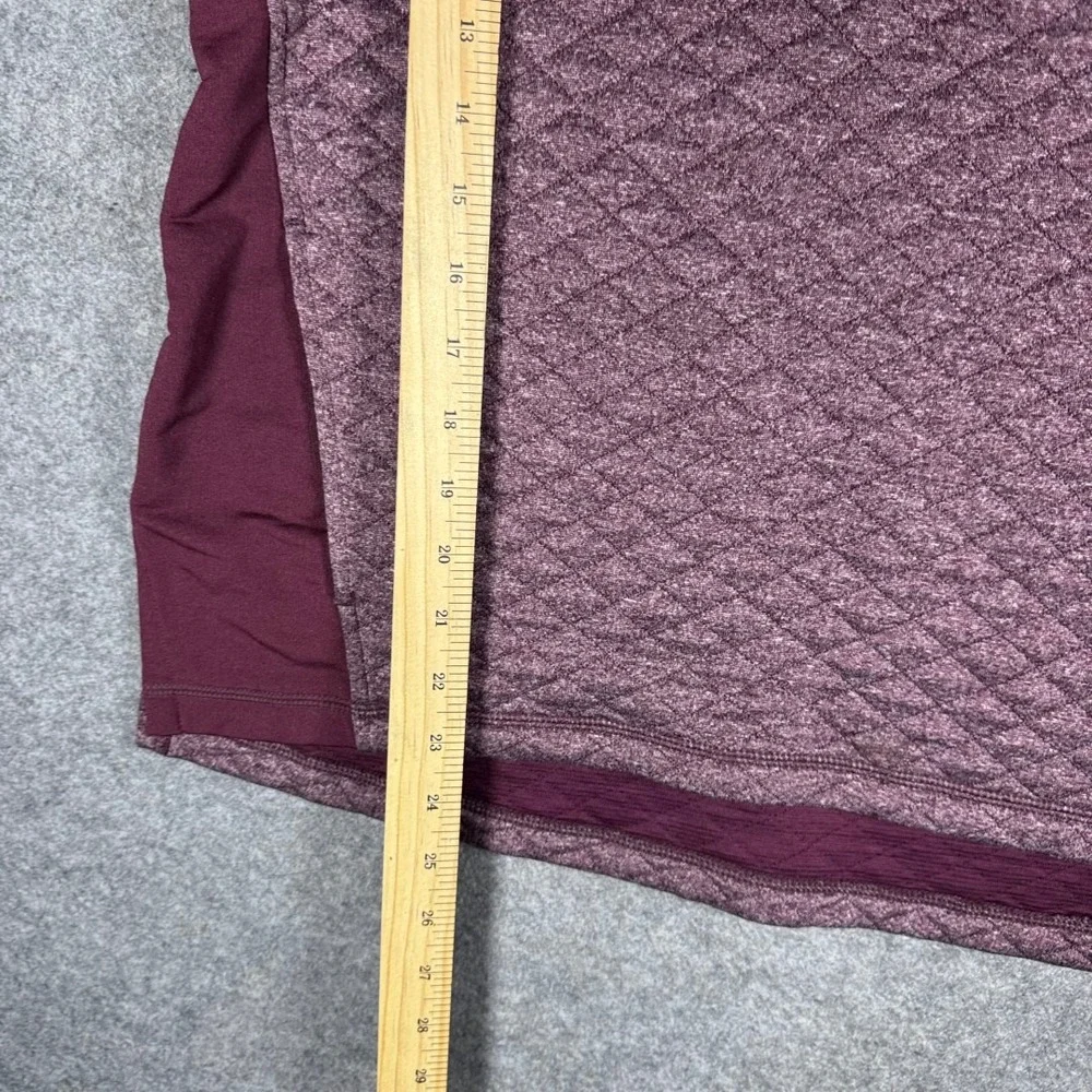 Smartwool Womens Merino Wool Quilted Half Zip Hoodie Burgundy Small - Picture 8 of 10